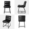Set of 2/4 Mid-Century Modern Leatherette Solid Back Dining Chair with V-shaped Solidwood Legs